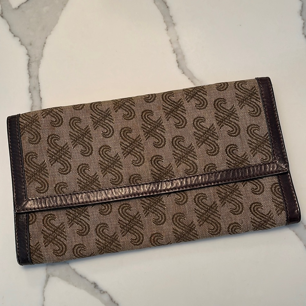 Vintage Jaeger London "J" Monogrammed Envelope Clutch Purse